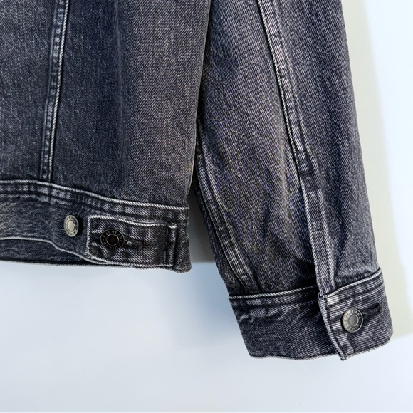 EVERLANE The Women’s Denim Jean Jacket S Washed Black Gray Minimalist 90s Boho - Picture 12 of 16